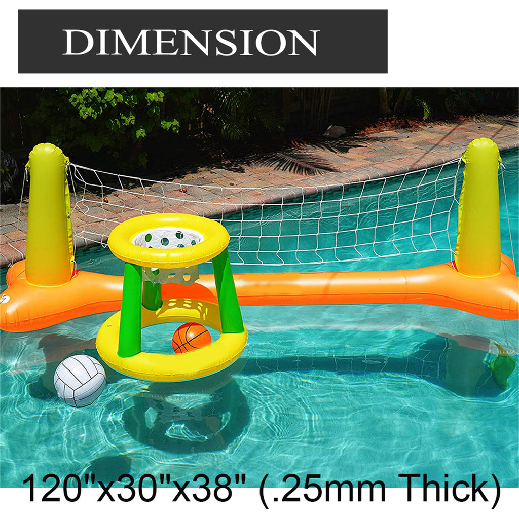 Inflatable Pool Volleyball Set and Pool Basketball Hoop K723