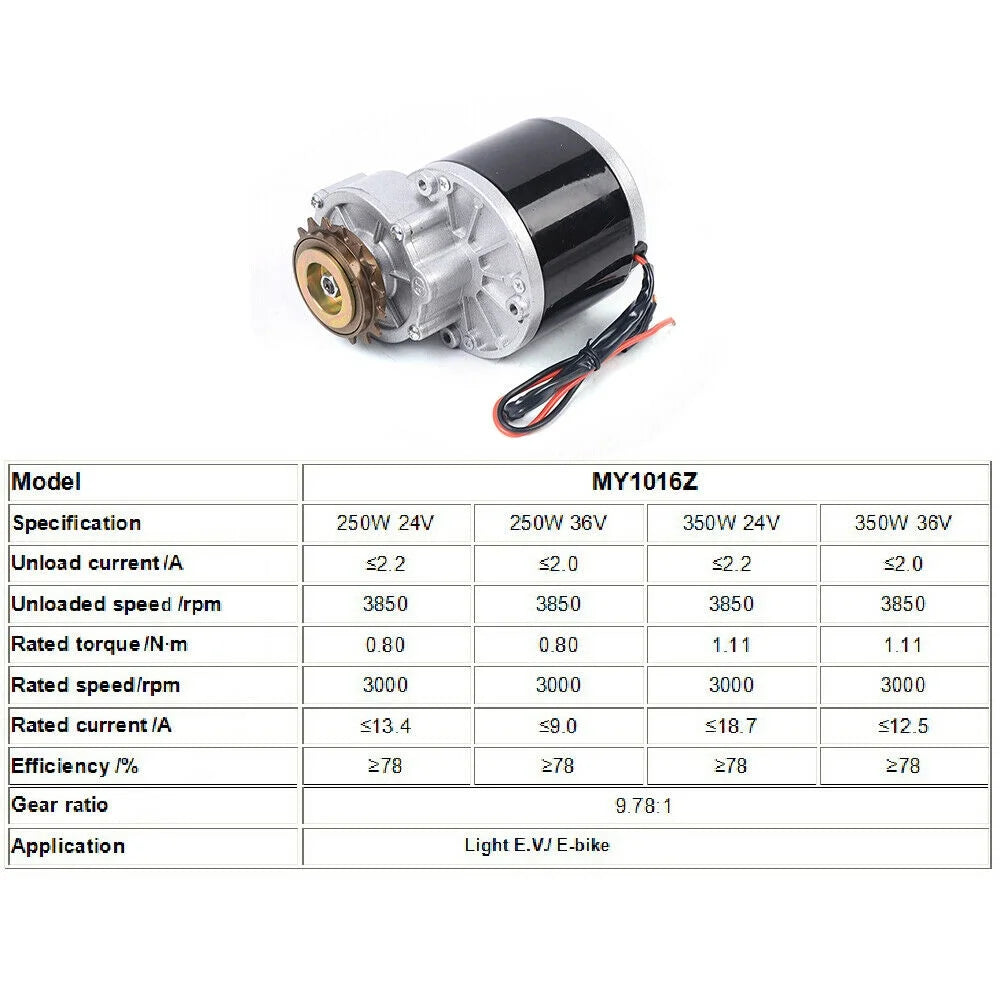 36V 350W E-Bike Motor Thumb Kit Mountain Bike Conversion Kit Electric Bicycle Brush Motor W/Freewheel X106