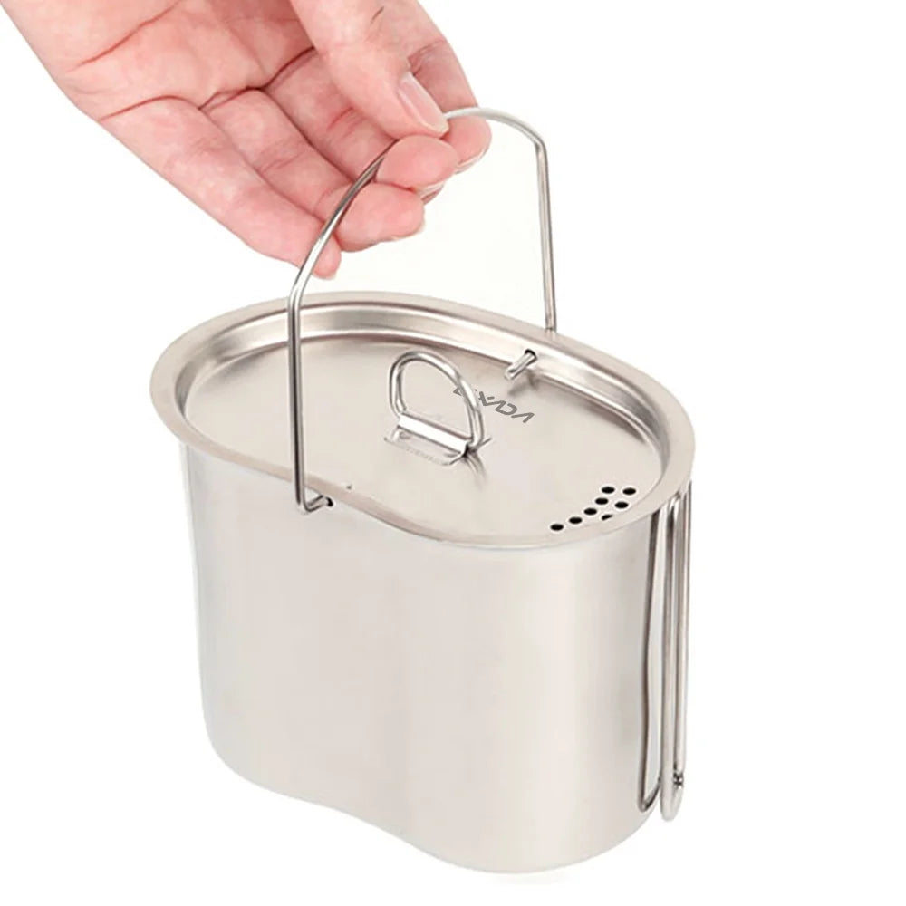 Stainless Steel Camping Cookware Set with Wood Stove P752