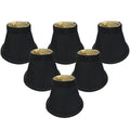 6 Silk Bell Candelabra Shade Set of 6 Black Gold Q1889
