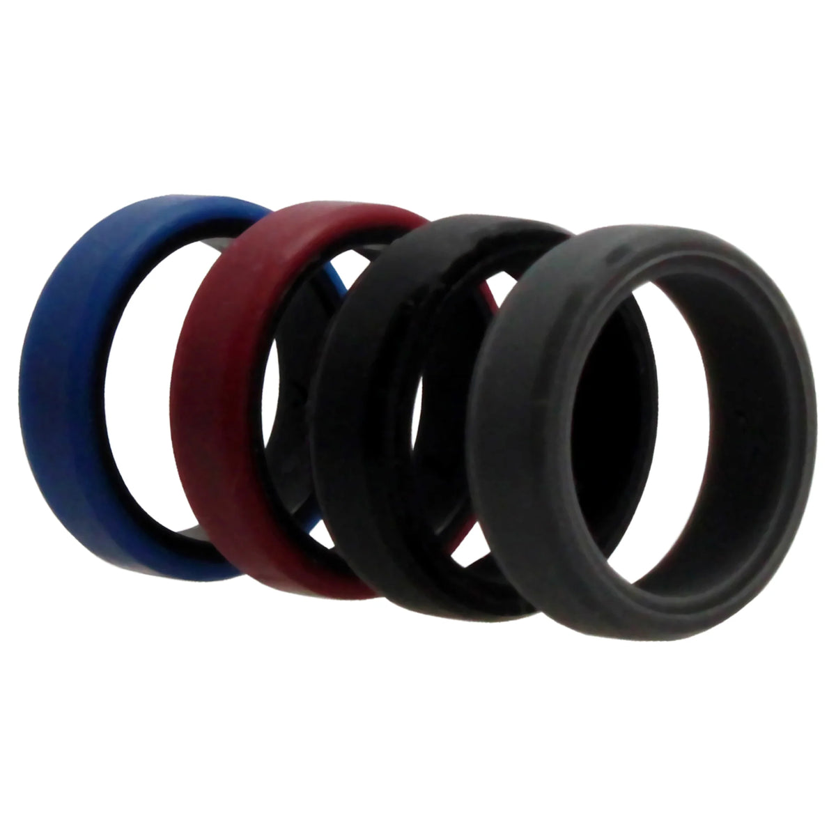 Silicone 6mm Brush 2Layer Ring Set - Bordo C5580
