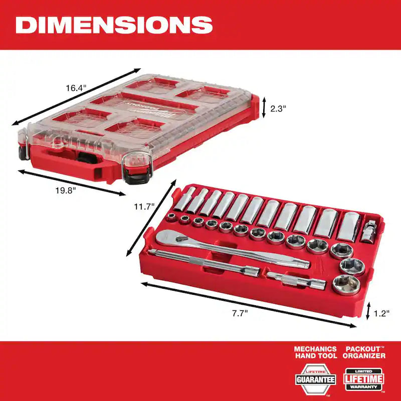 3/8 in. Drive SAE Ratchet and Socket Mechanics Tool Set 28-Piece K88690