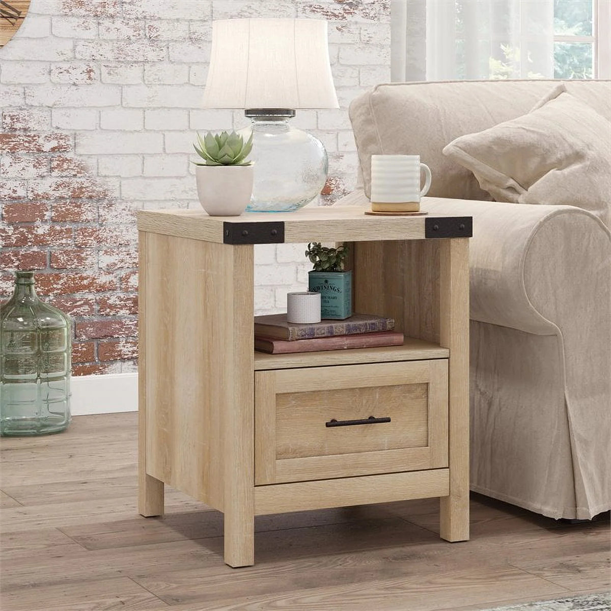 Engineered Wood End Table in Orchard Oak - Set of 2 J73661