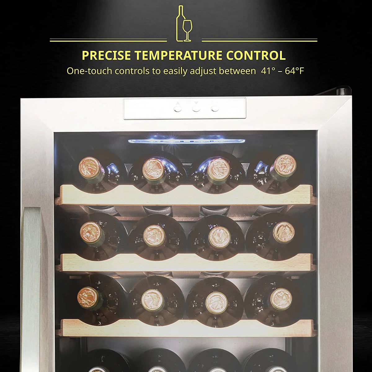 28 Bottle Stainless Steel Wine Refrigerator P73396