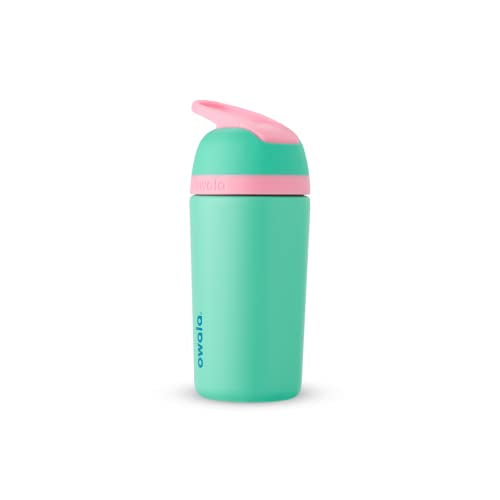 14 Oz Stainless Steel Water Bottle with Straw I23435
