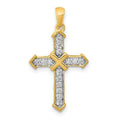 14K Yellow Gold Diamond Cross Pendant R3805