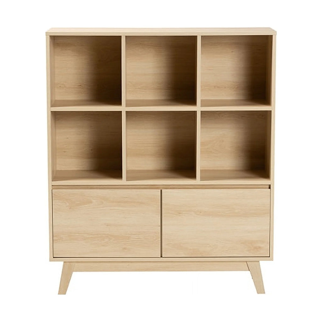Oak Brown Finished Wood Bookshelf M571