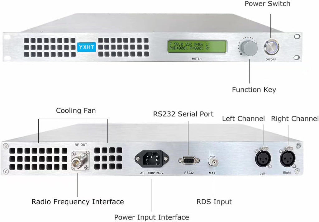 150W Long Range FM Broadcast Transmitter with Antenna Cable Z8271