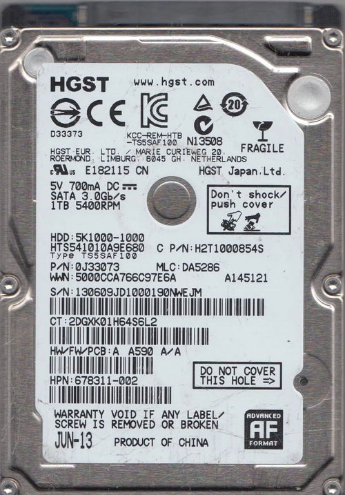 1TB SATA 2.5 Hard Drive C1971