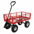 Red Utility Cart with Removable Folding Sides K6028