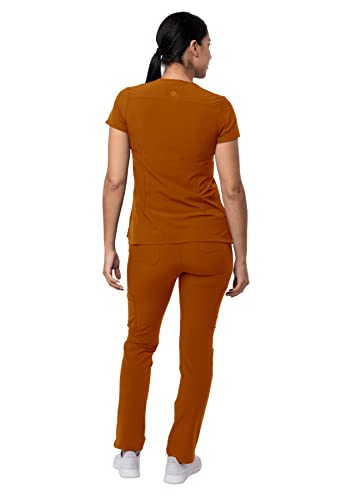 Notched V-Neck Scrub Top & Skinny Cargo Scrub Pants P60000