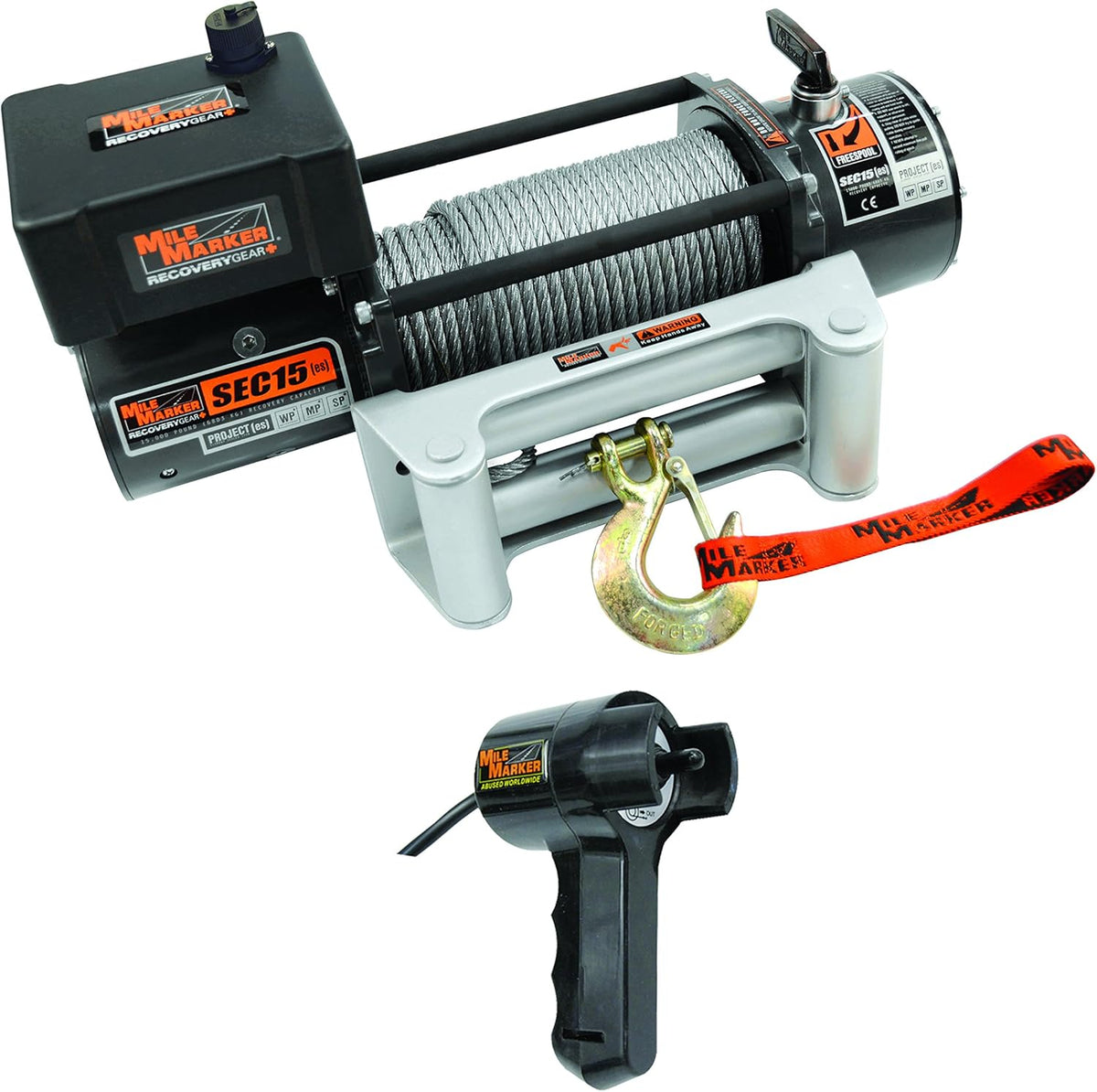 15,000 lb. Capacity Electric Winch with Steel Cable M7964