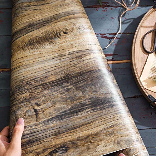 Self Adhesive Vinyl Distressed Wood Grain Contact Paper (15.7x98 Inches) V1836