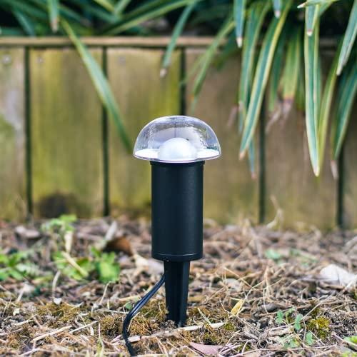 1.5W LED Mushroom Pathway Lights 6PK 3000K Black Metal H69842