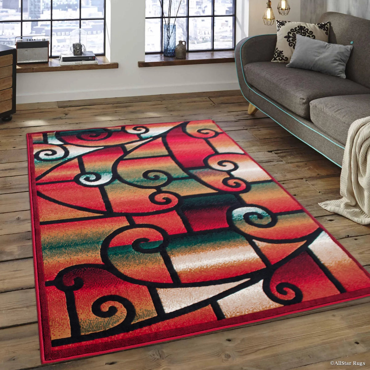 Red 8' x 10' Traditional Rug R713183