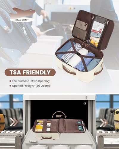 40L Travel Backpack with 3 Packing Cubes, Waterproof 17.3 inch Laptop Backpack, Black-Brown E469