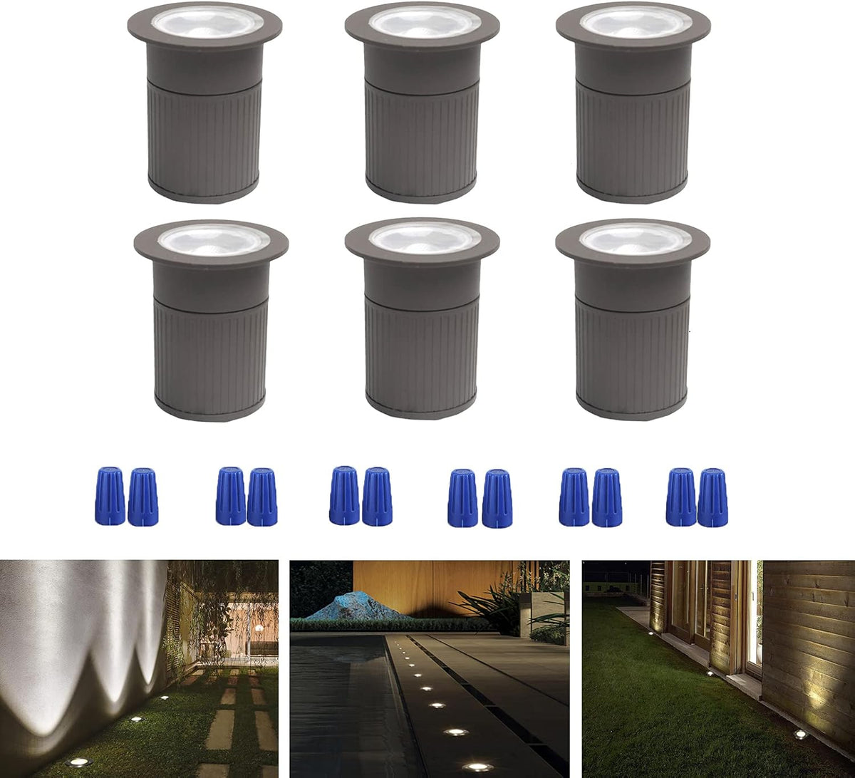 10W 12-24V IP67 Aluminum In-Ground Landscape Lights Pack of 6 N452