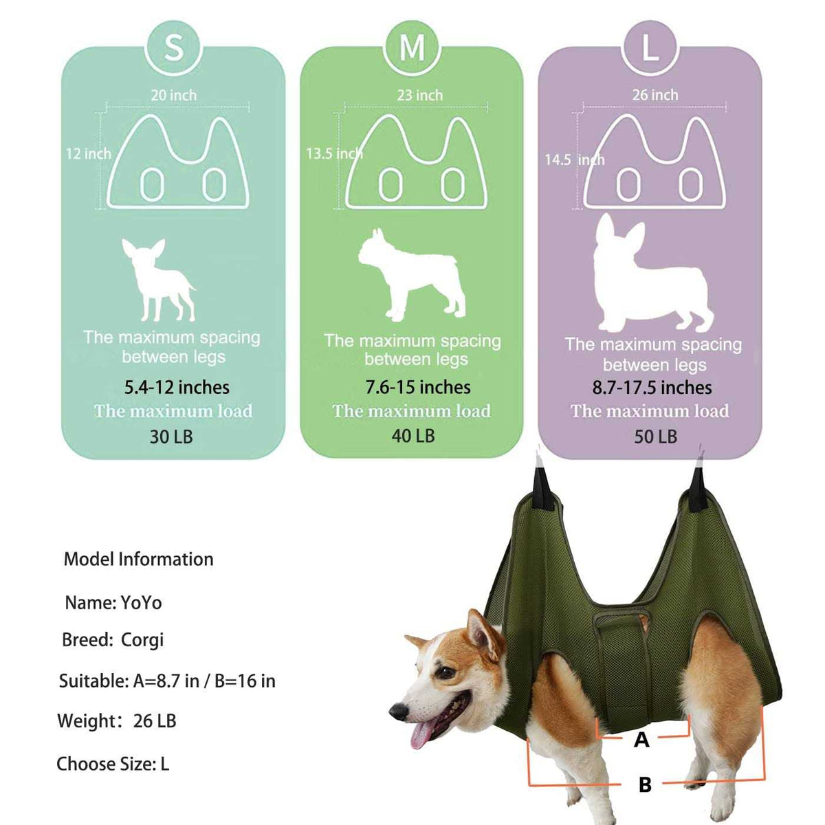 Dog Grooming Hammock Harness with Nail Clippers V3053
