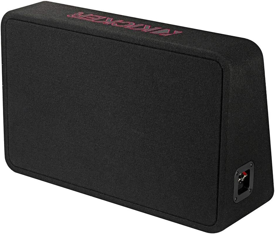 12" Loaded Square Thin Sub Box with Amplifier and Amp Install Kit R3339