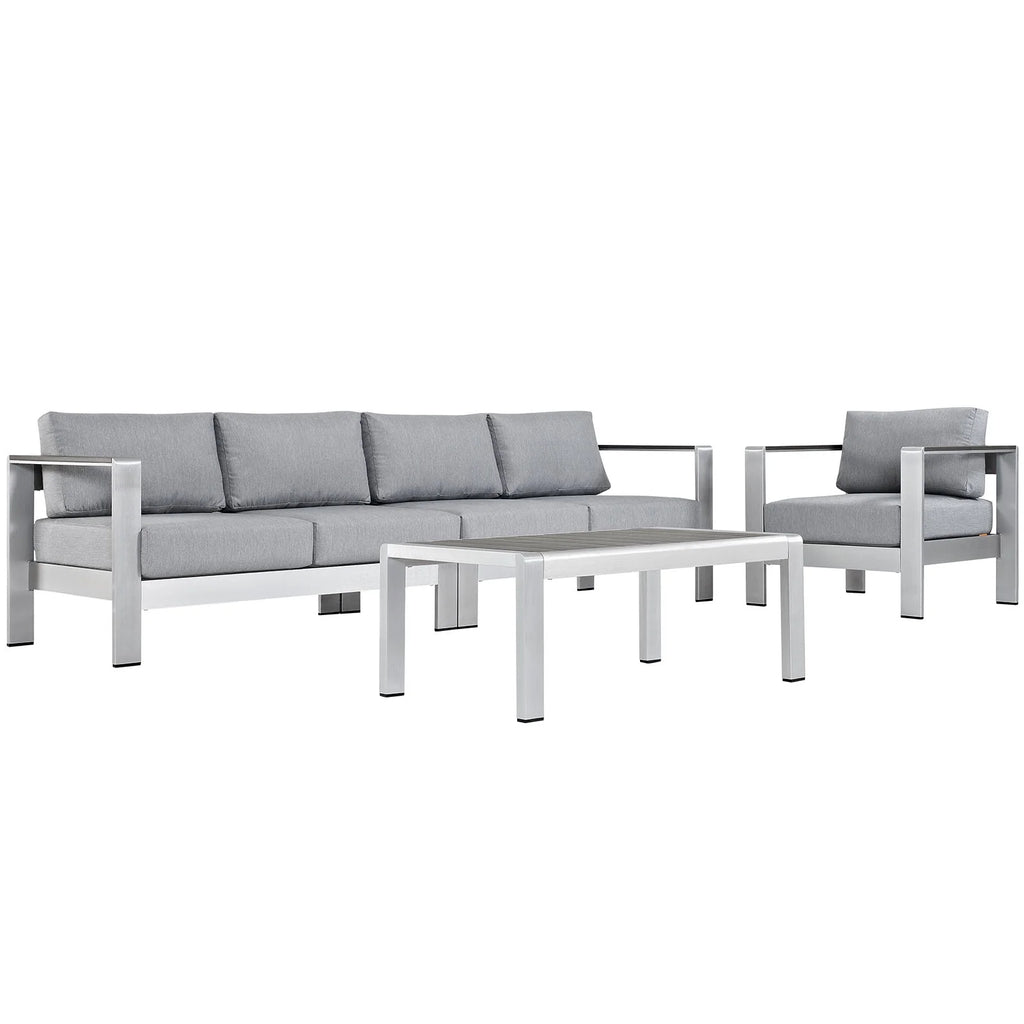 4 Piece Outdoor Patio Aluminum Sectional Sofa Set Z35329