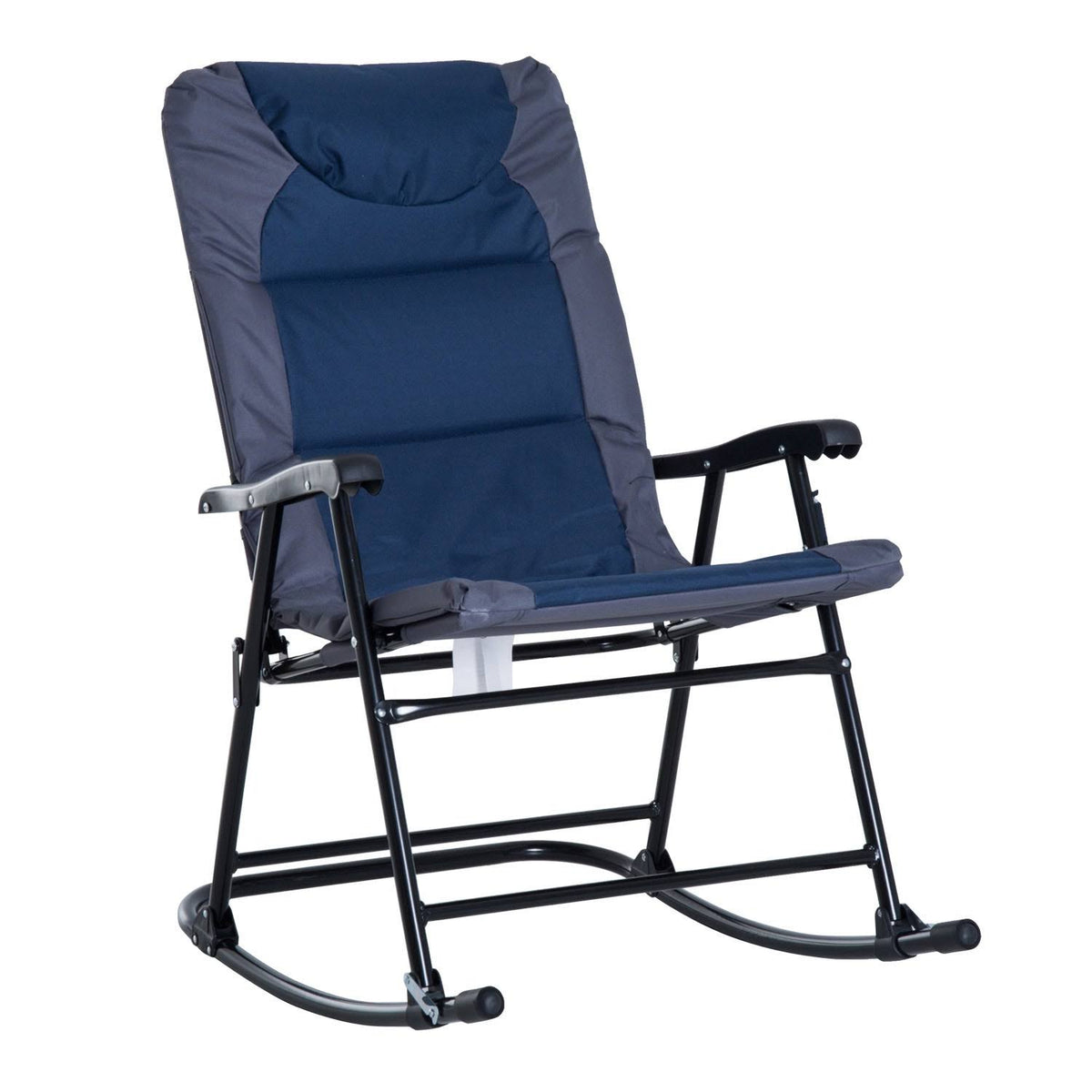 Blue Folding Padded Outdoor Camping Rocking Chair Set Z945