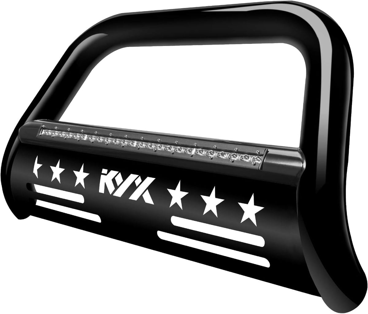 Black Bull Bar with Light Bar for Toyota Tacoma Pickup Truck Q365