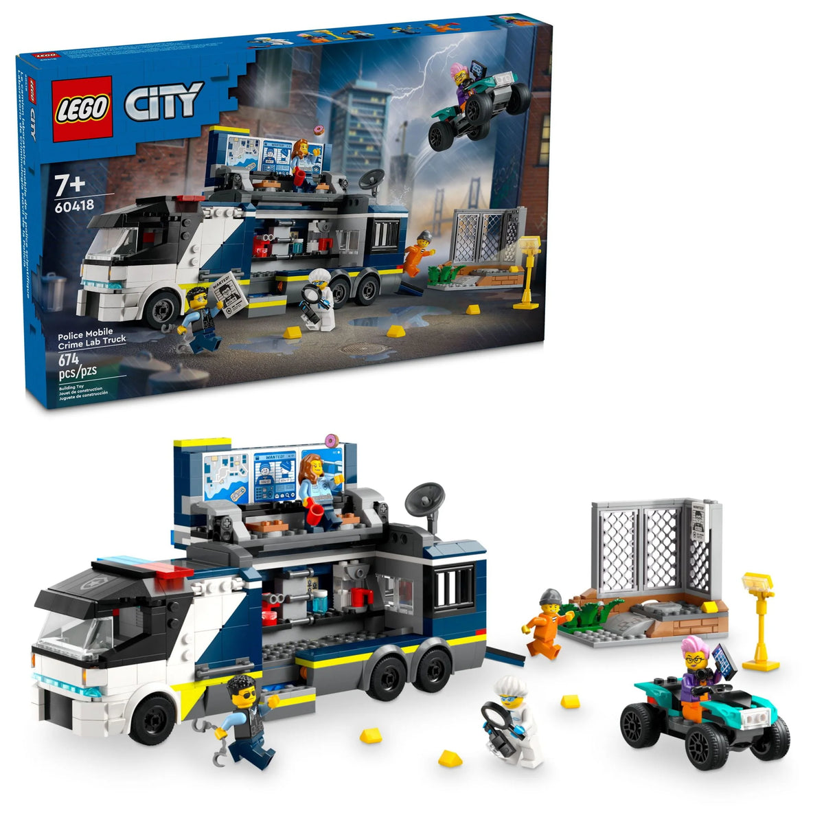 Police Truck Toy with Quad Bike and Minifigures D937