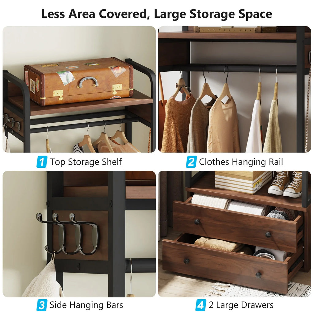 Freestanding Closet Organizer with Drawers and Shelves L24007