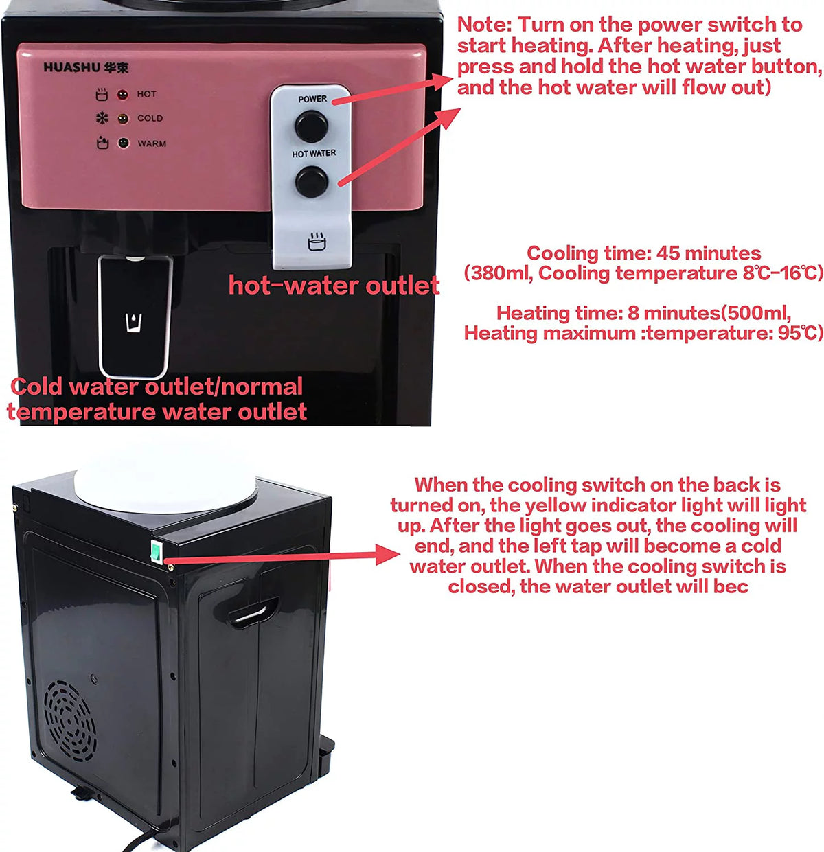 5 Gal Electric Hot and Cold Water Cooler Dispenser P812346