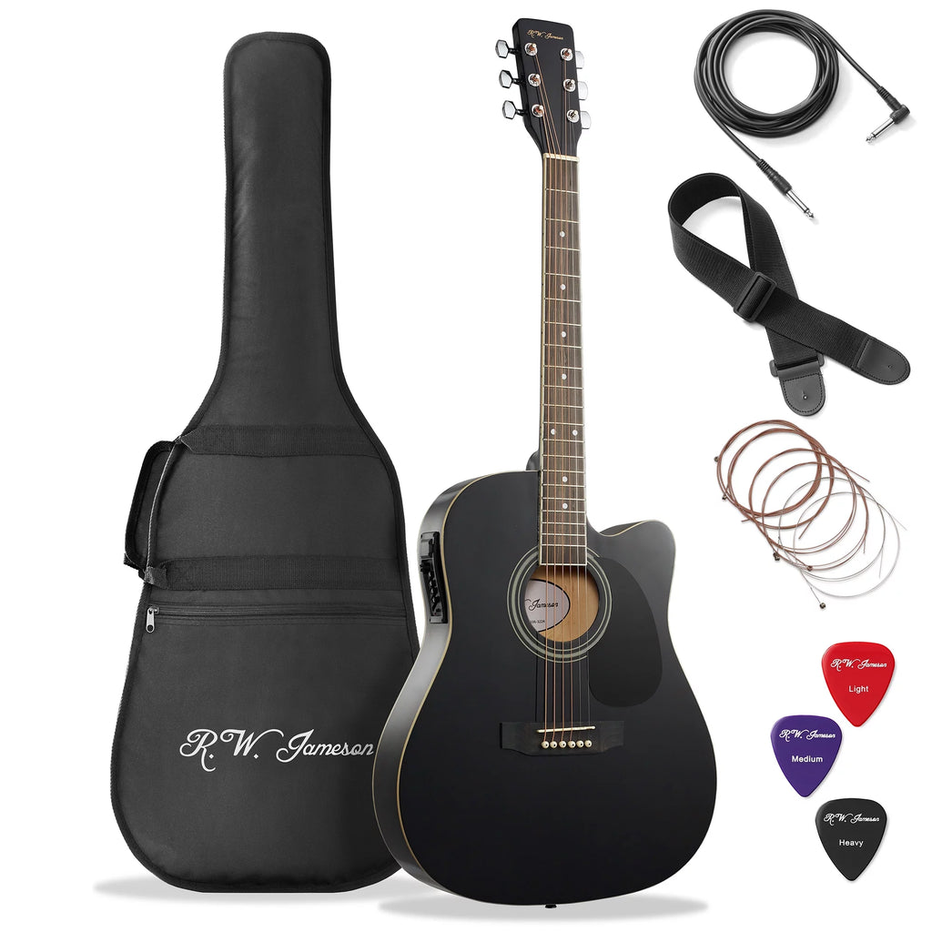 41-Inch Full-Size Acoustic Electric Guitar Black G408093