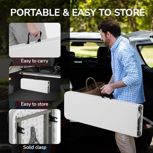 White 6ft Folding Plastic Bench B2756