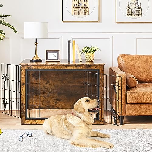 27.5'' Wooden Dog Crate Furniture with Cushion W20329