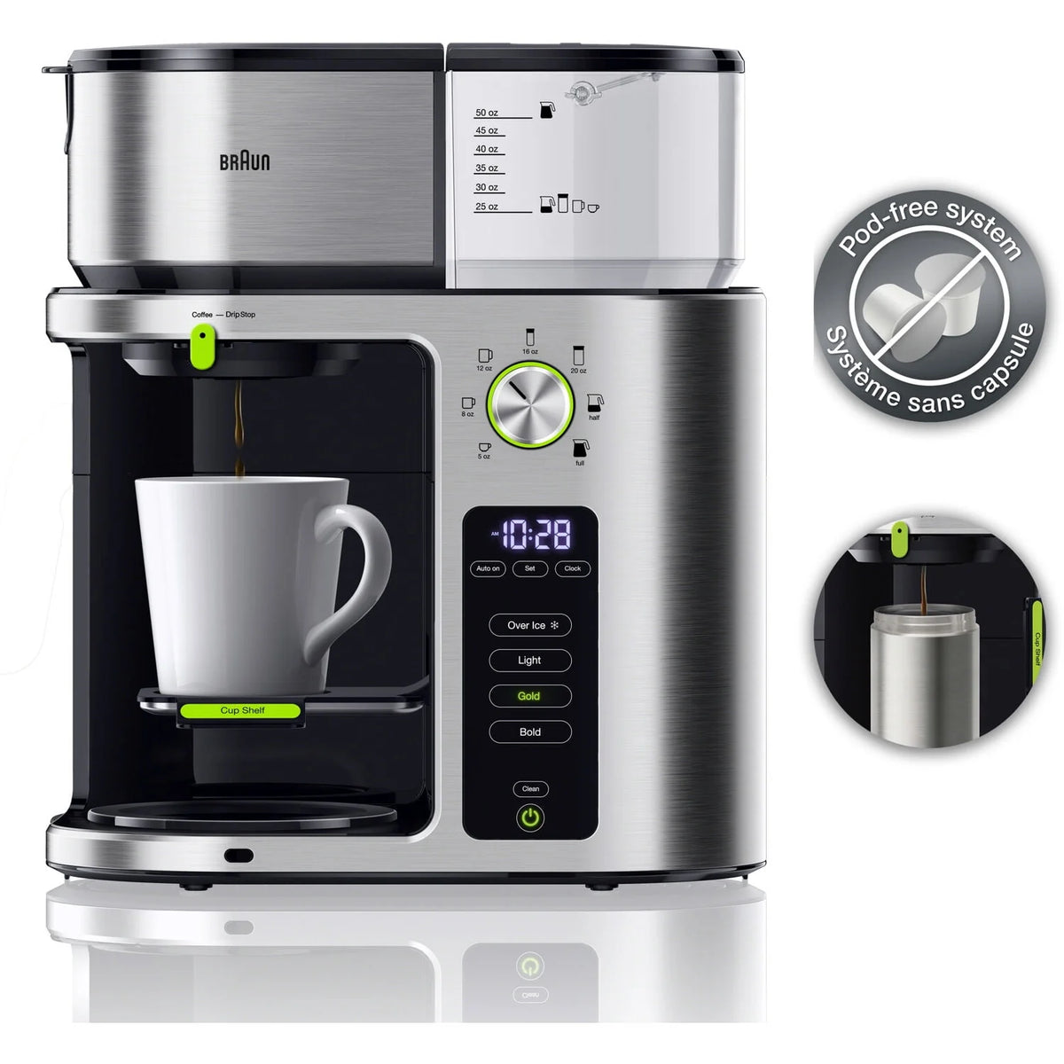 Stainless Steel 10-Cup Drip Coffee Maker X6698