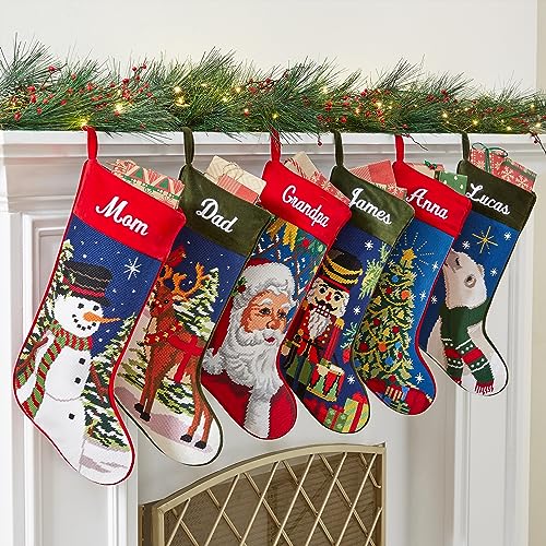 Personalized Needlepoint Christmas Stocking 8"x17" Q609