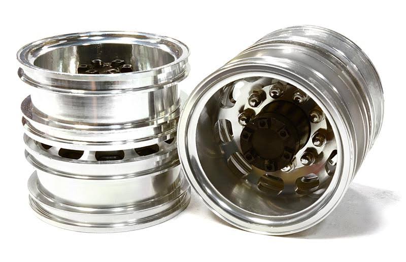 Machined Alloy Rear Dually Wheel (2) for 1/14 Scale Tractor Trucks X6930