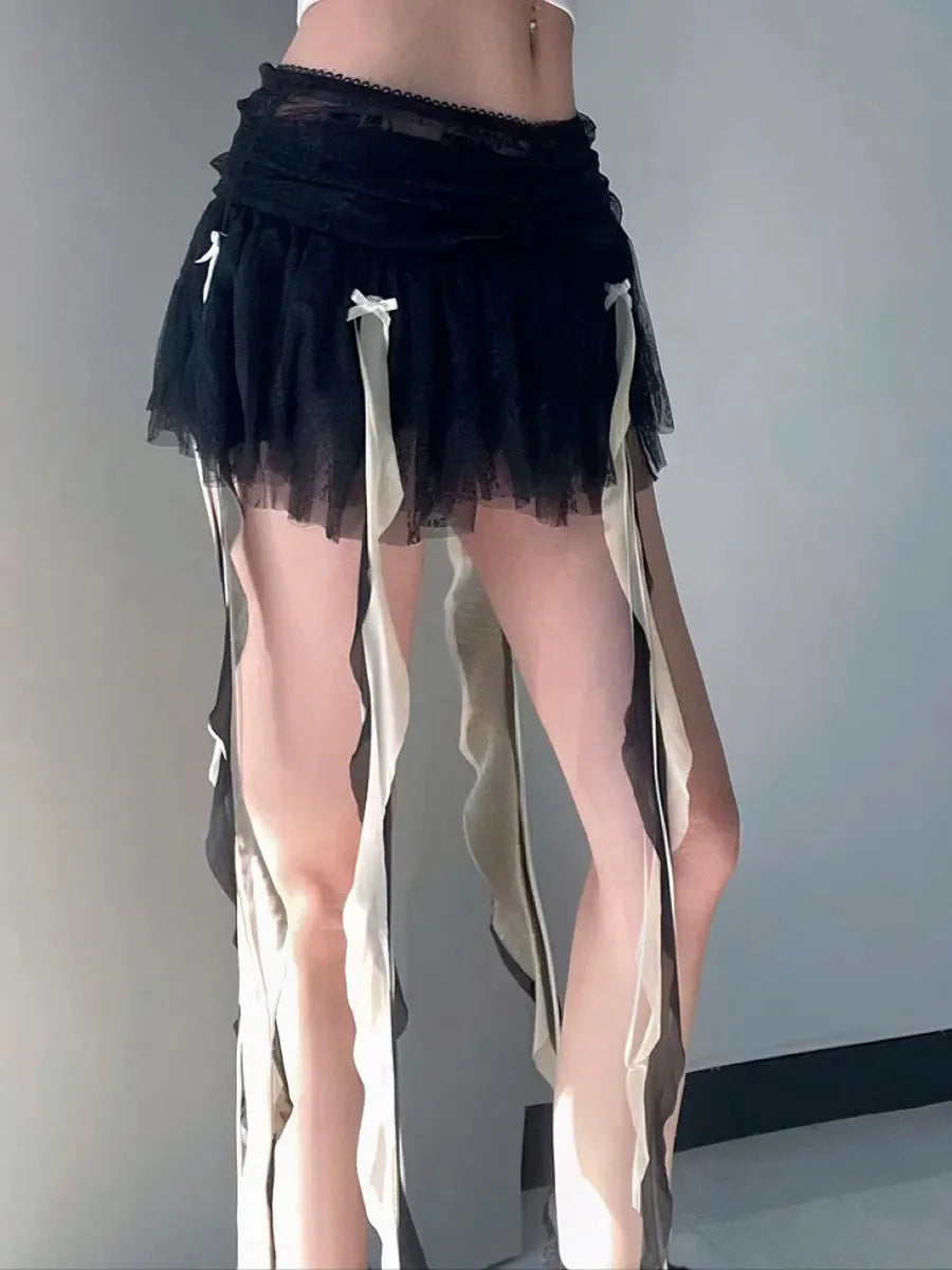 Dark Ribbon Mini Skirt P25115