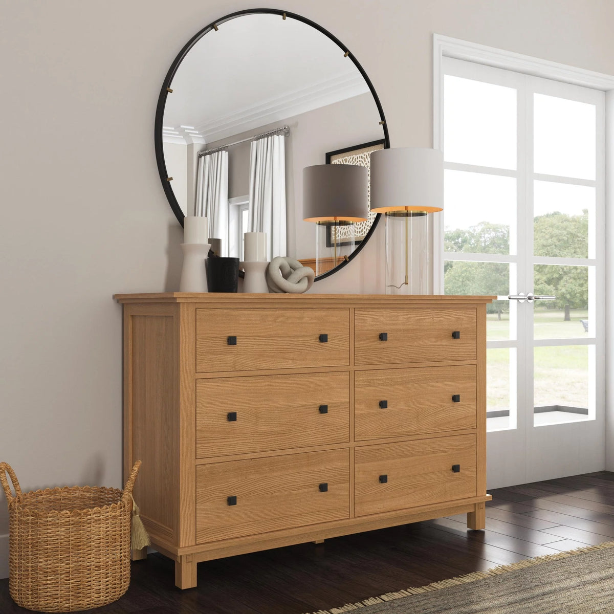 Brown 6 Drawer Wood Dresser S82720