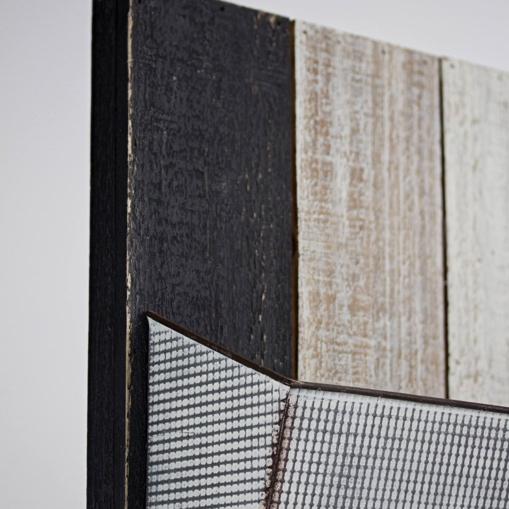 Wood and Metal Wall Hanging Magazine Rack U37570