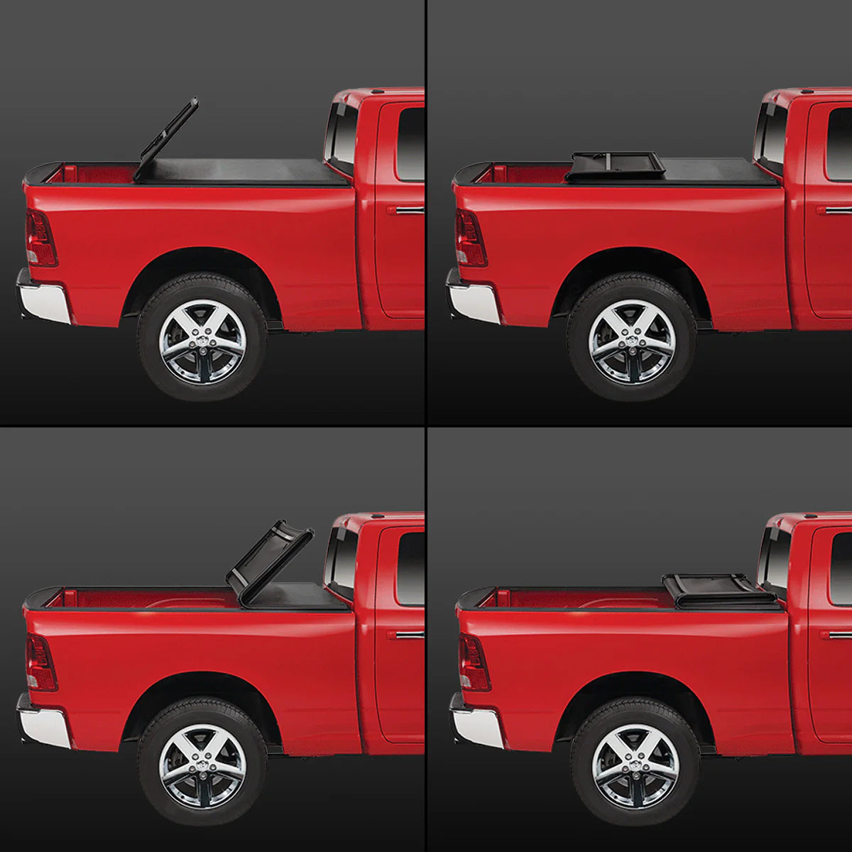 Adjustable Tri-Fold Soft Top Tonneau Cover E59356