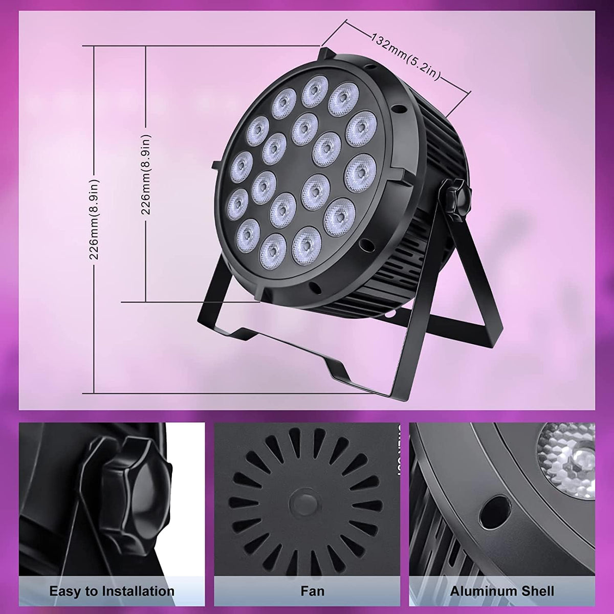 18x8W RGBW LED Washing Lighting Disco Lights with DMX-512 Sound Activated Strobe Lights L706588
