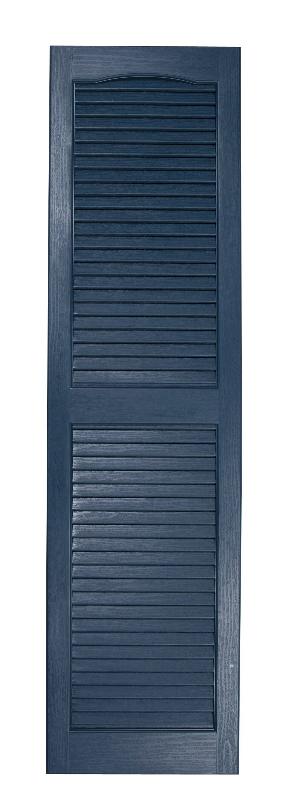 2-Pack Midnight Blue Louvered Vinyl Exterior Shutters V5753