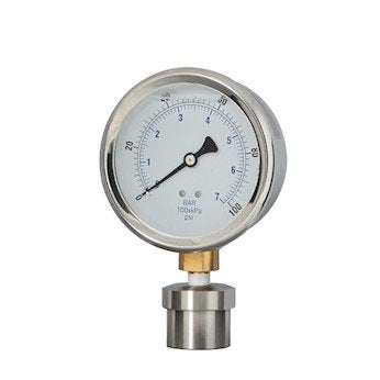4" Dia 316SS Diaphragm Pressure Gauge; 0 to 300 psi G3987