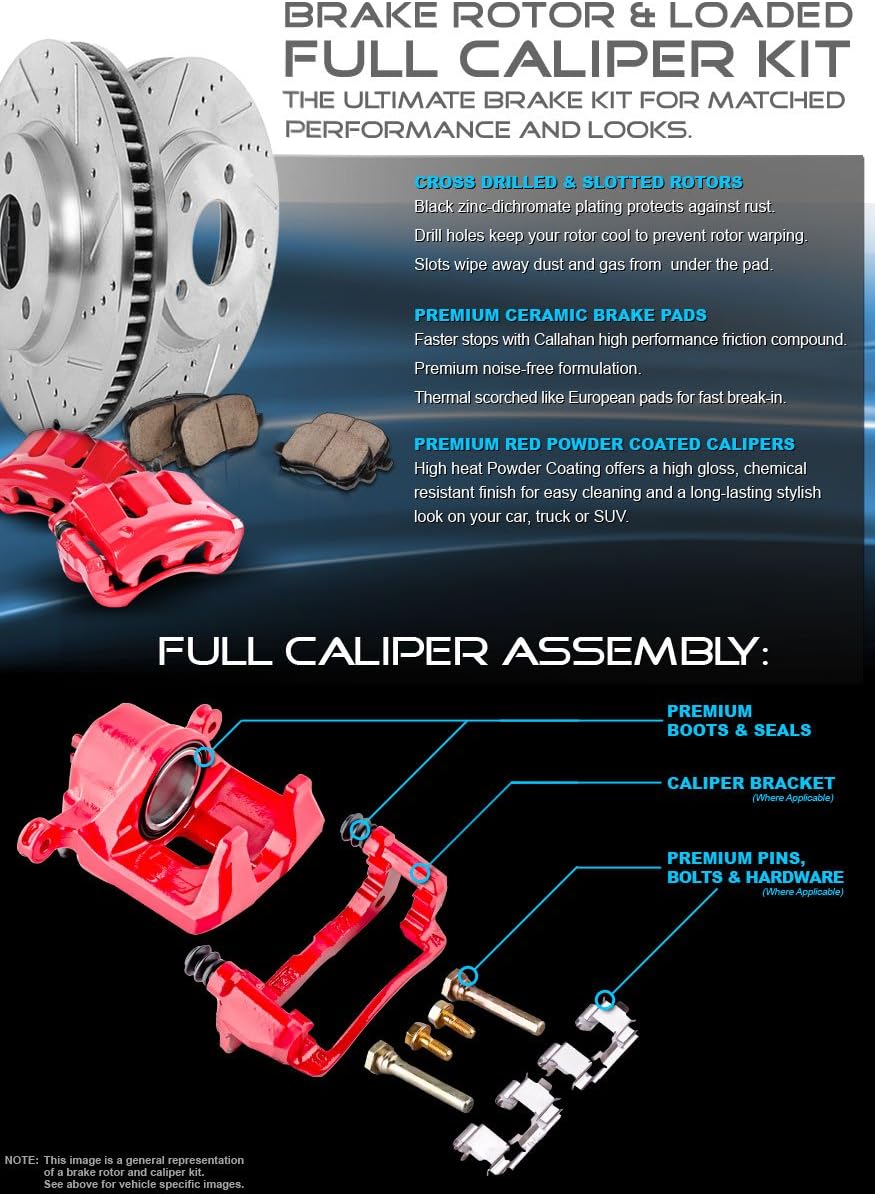 Red Calipers Rotors Ceramic Pads Kit P2967