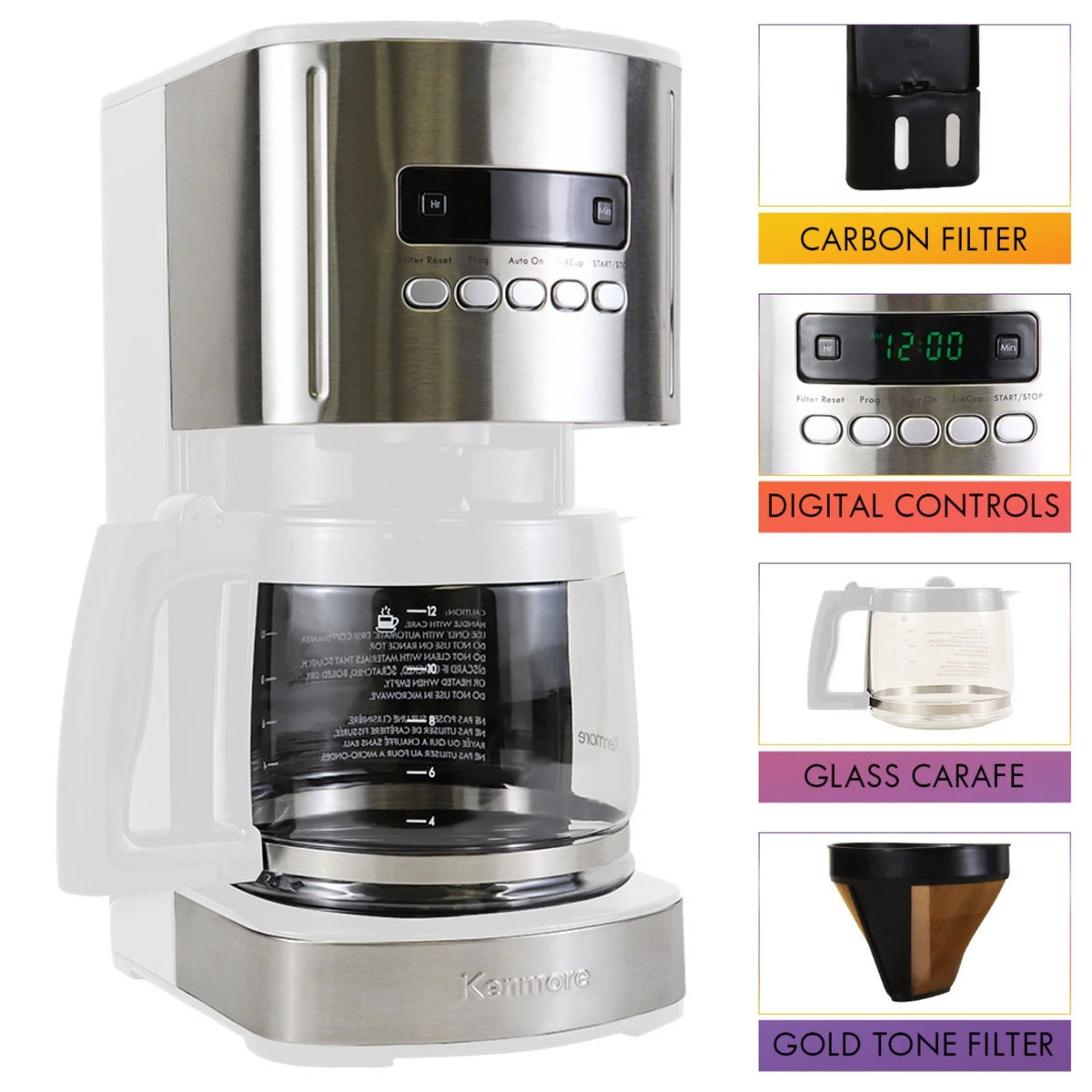 White 12-Cup Programmable Drip Coffee Maker V940856