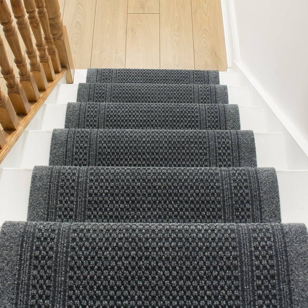 Aztec Gray Stair Carpet Runner I8491