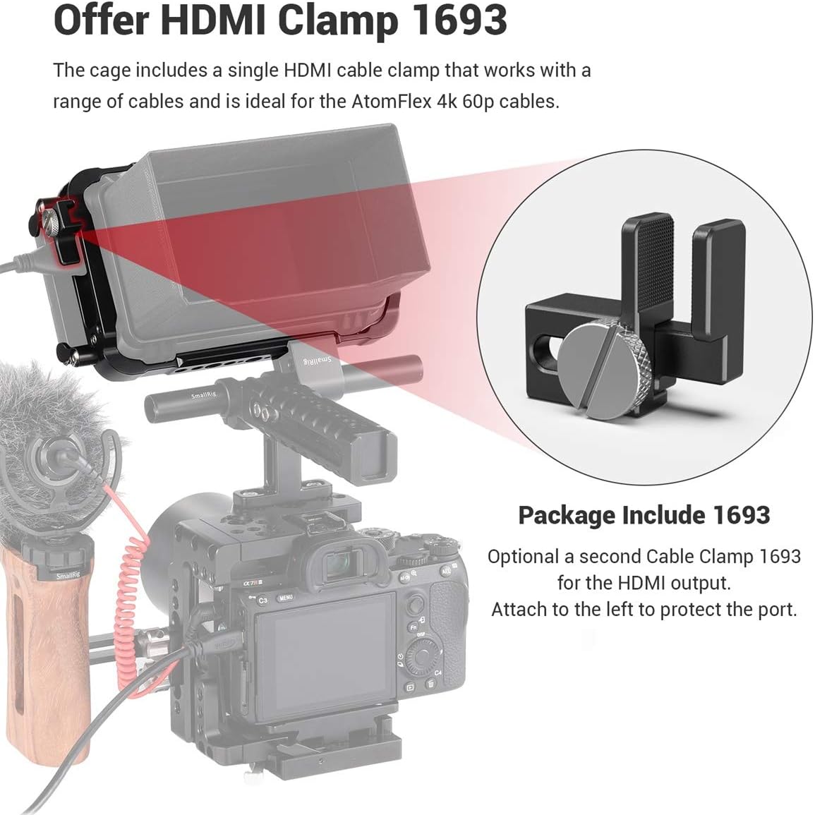 Monitor Cage with NATO Rail and HDMI Cable Clamp H91414