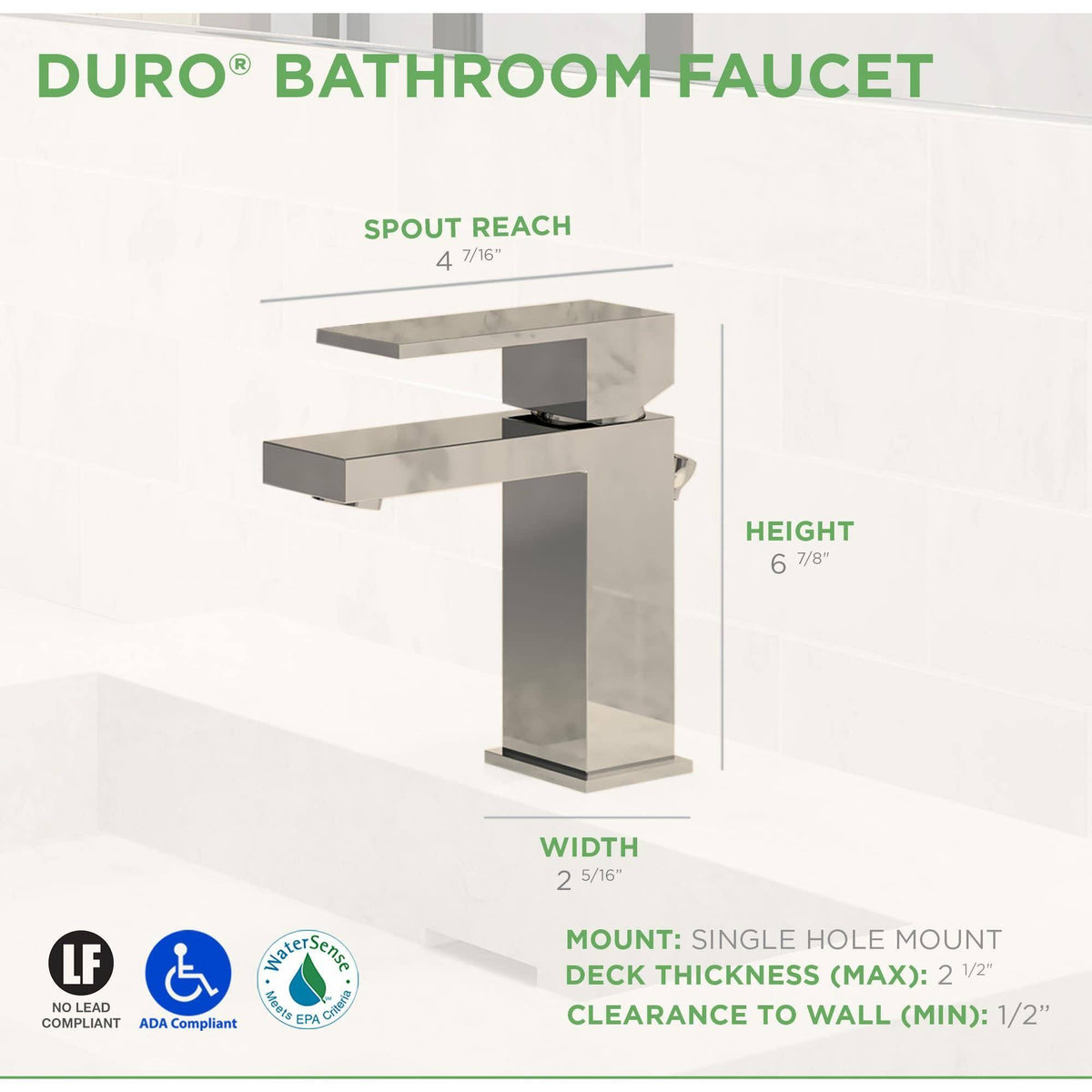 Single Hole Single-Handle Bathroom Faucet with Drain Assembly in Satin Nickel C774
