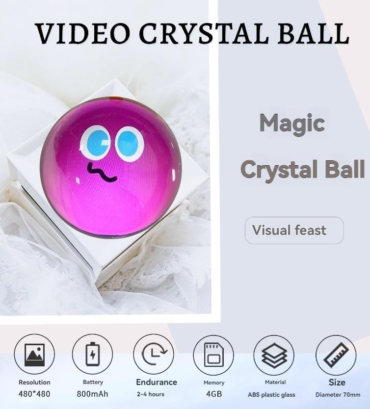 3D Video Crystal Ball with Digital Display J80104