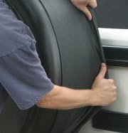 Rigid Tire Cover with Hard Plastic Face & Fabric Vinyl Band H60194