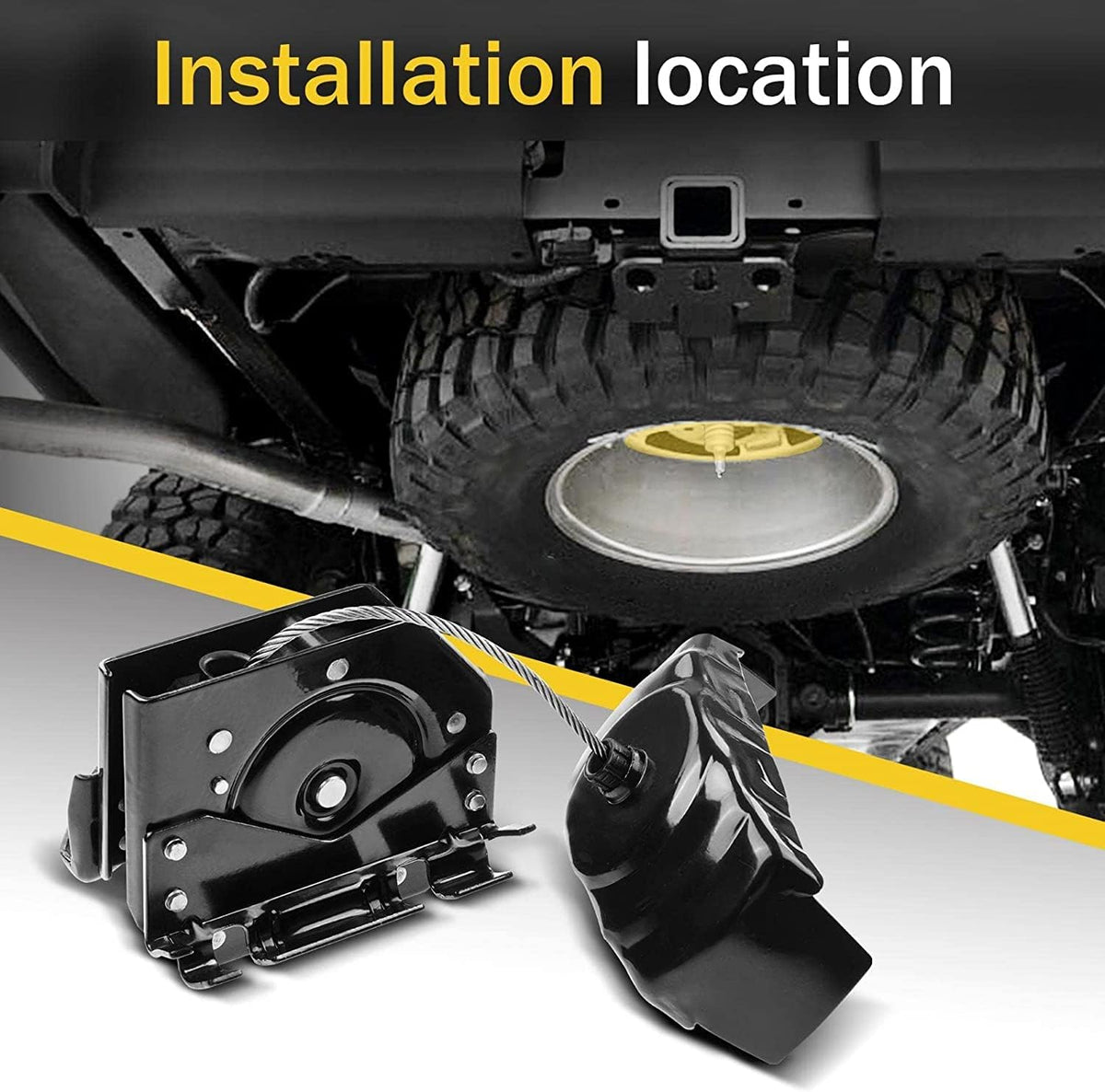 Spare Tire Hoist Assembly Tire Winch Carrier Holder Pack of 2 I835601